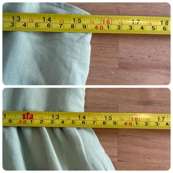 Blu Pepper Baby Doll Mini Sundress Medium Light Sage Scoop Neck - Picture 7 of 9